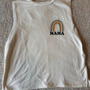 Cream Sleeveless Top with Rainbow Mama Design
